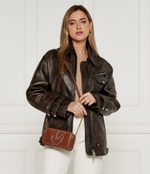 Кожаная сумка-мессенджер CARRIE Pinko - коричневый(103799 A1LF)