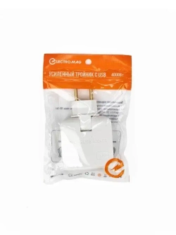 Тройник для розетки плоский с usb 2,0 усиленный поворотный разветвитель электрический на 16А