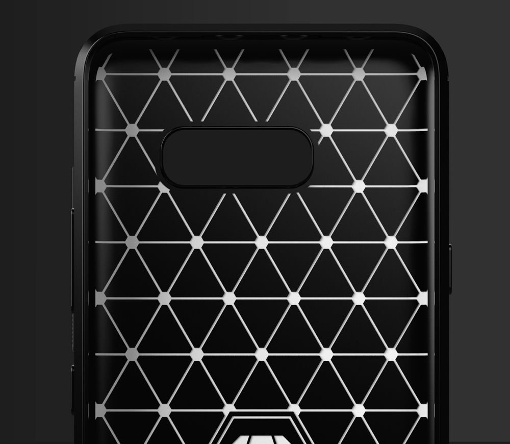 Чехол для LG V50S (G8X) цвет Black (черный), серия Carbon от Caseport