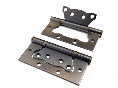 [ТОВАРА НЕТ В НАЛИЧИИ] Петля накладная Ренц IN100-2BB FH MBN безВР, цвет никель черный матовый(графит) (гарантия - 12 месяцев)