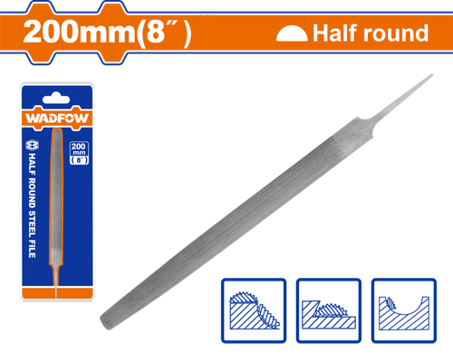 Напильник полукруглый 200 мм (12/120) WADFOW WFE1628