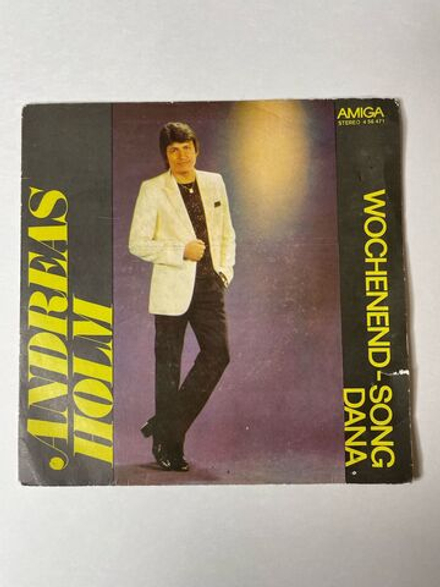 Винтажная виниловая пластинка LP Andreas Holm Wochenend Song / Dana (ГДР 1981) 7 дюймов