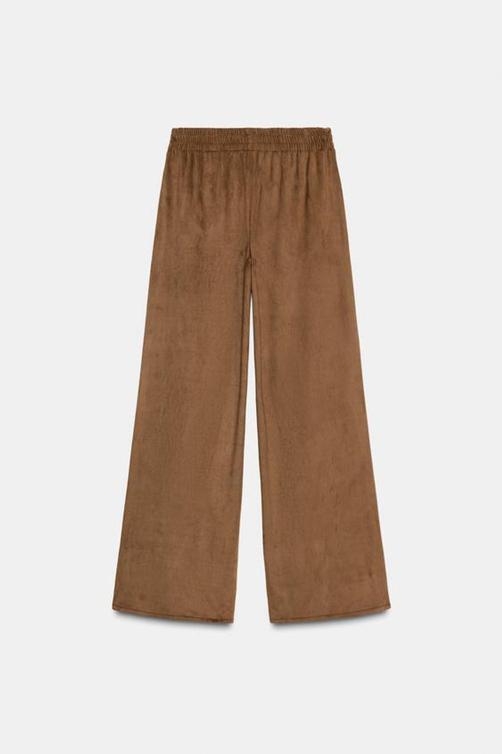 ZARA ШИРОКИЕ БРЮКИ ПОД ЗАМШУ, СВЕТЛО-КОРИЧНЕВЫЙ