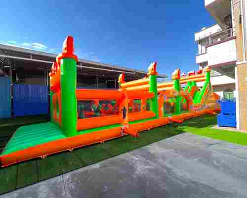 Коммерческая надувная полоса препятствий «Огненный рубеж», 15×3×4 м