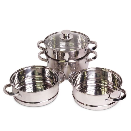 Пароварка 3-х уровневая Ø20 см из нержавеющей стали Kamille KM-5816