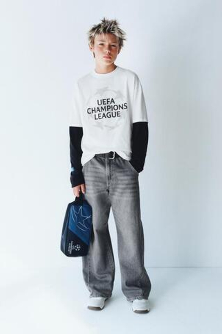 ZARA ФУТБОЛКА С ДВОЙНЫМИ РУКАВАМИ UEFA CHAMPIONS LEAGUE ®, БЕЛЫЙ