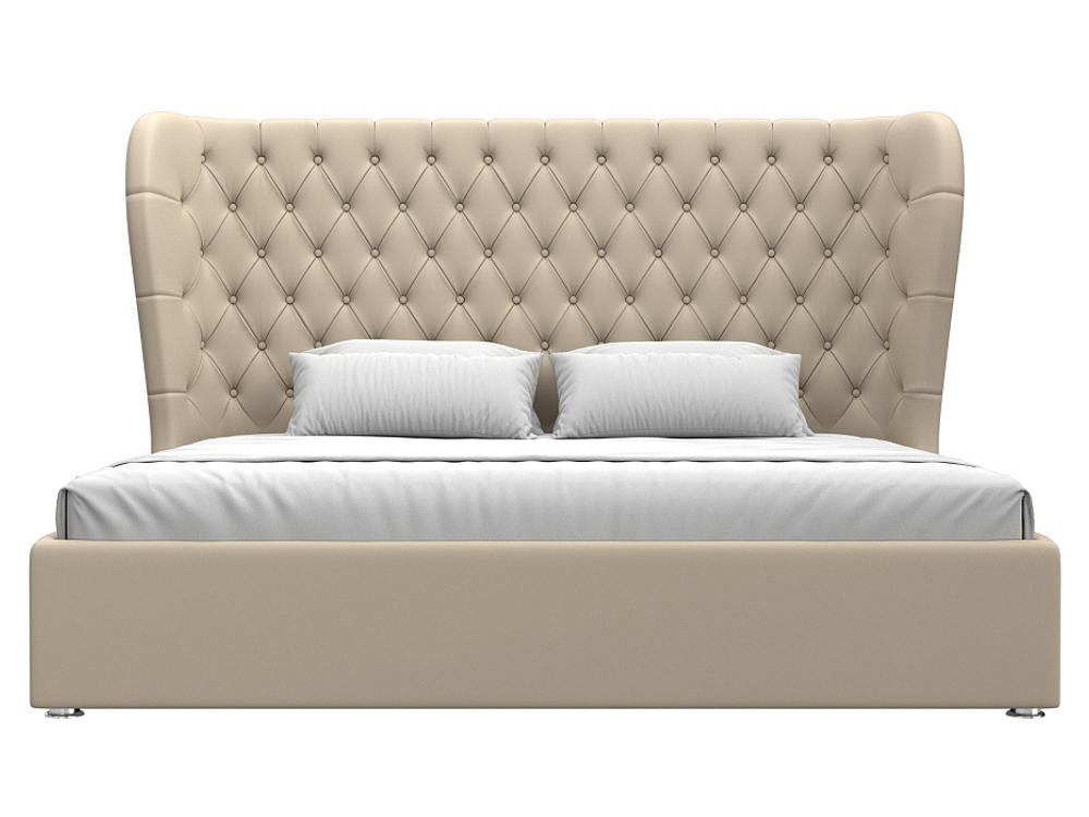 Кровать интерьерная Далия 200, Бежевый, Экокожа, 108363