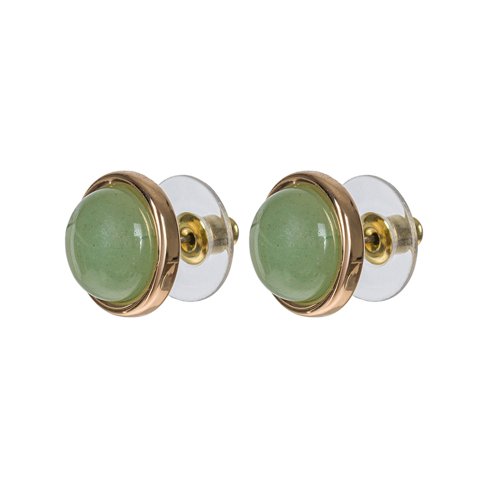 Серьги пусеты Fiore Luna GREEN AVENTURINE LE1109 G/G