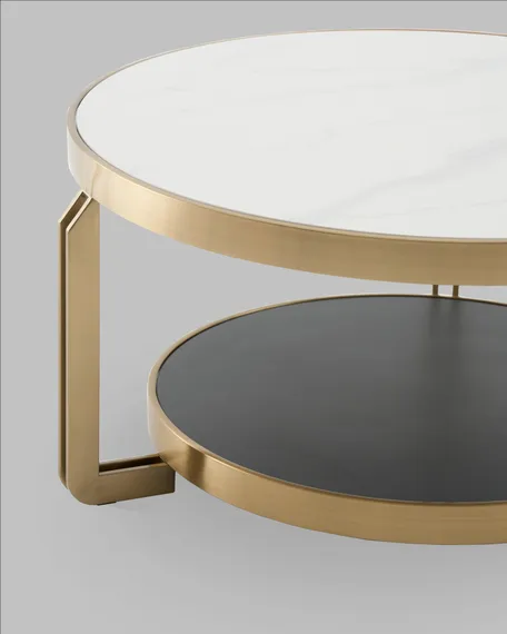 Журнальный столик Калисто 90*90 см светлая и темная керамика