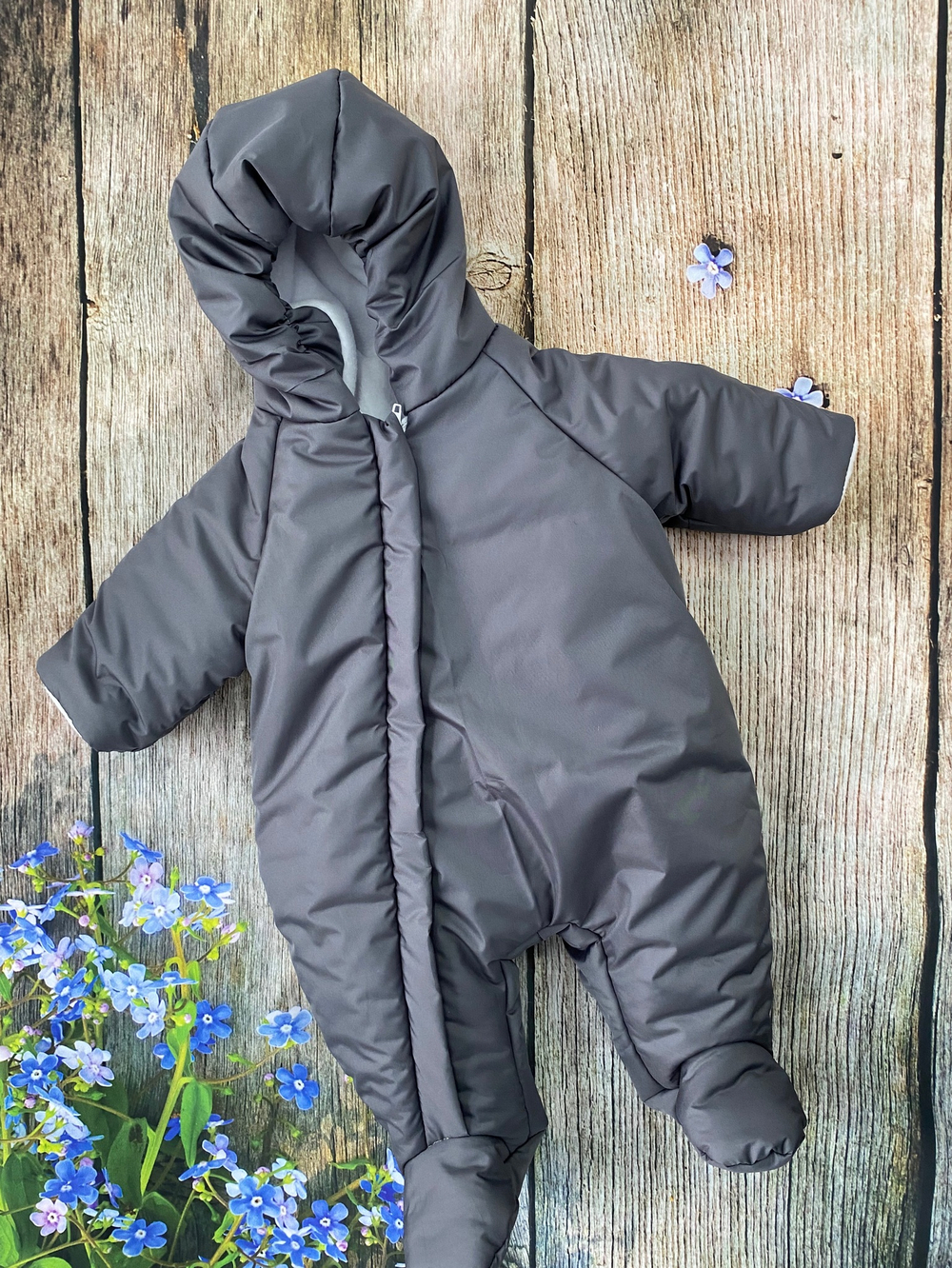 Конверт на выписку + комбинезон "Tan Kids" (демисезоный) (Цвет: Серый)