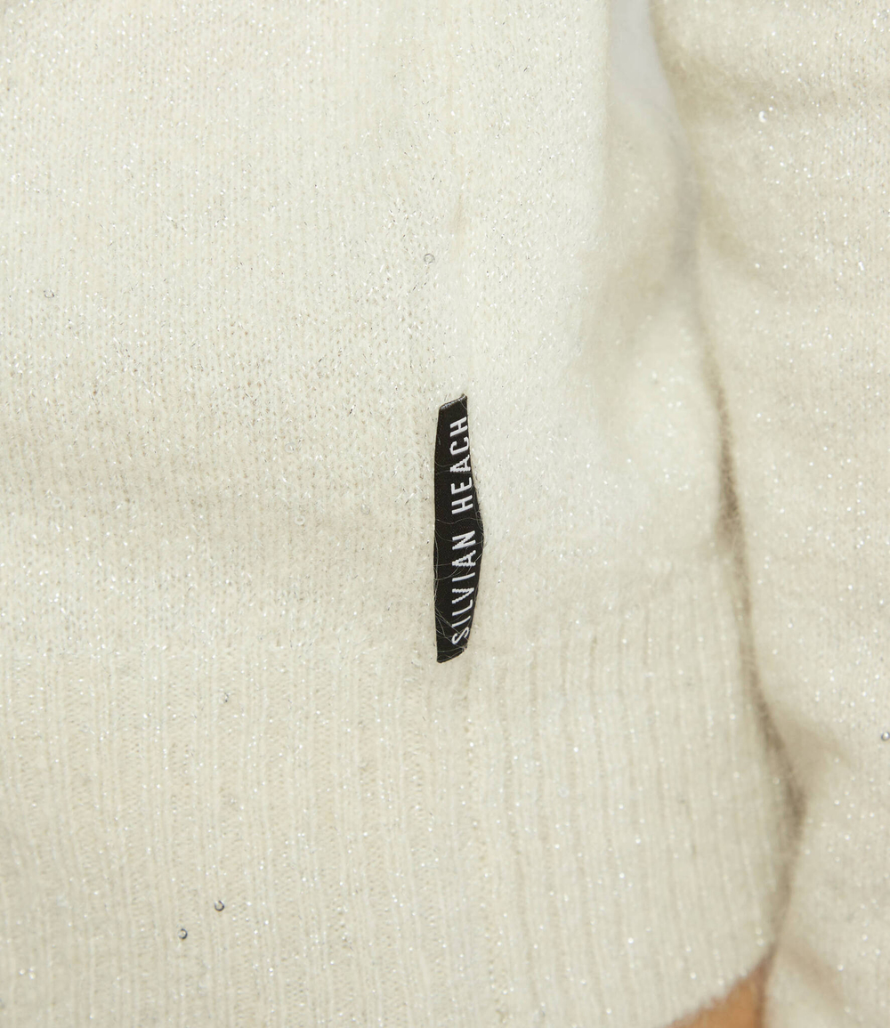 Хлопковый свитер Silvian Heach - бежевый(PGA21034MA)