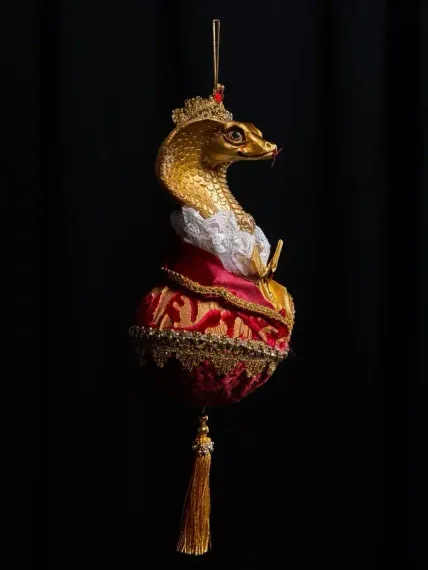 Винтажное украшение Королевский Змей на шаре 10х30 см., Christmas DeLuxe (89116)