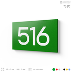 Номер на дверь 516, табличка на дверь для офиса, квартиры, кабинета, аудитории, склада, зеленая 120х70 мм, Айдентика Технолоджи