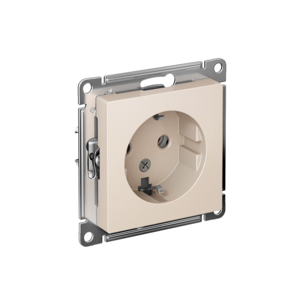 Розетка 1-м СП AtlasDesign 16А IP20 с заземл. механизм беж. SE ATN000243