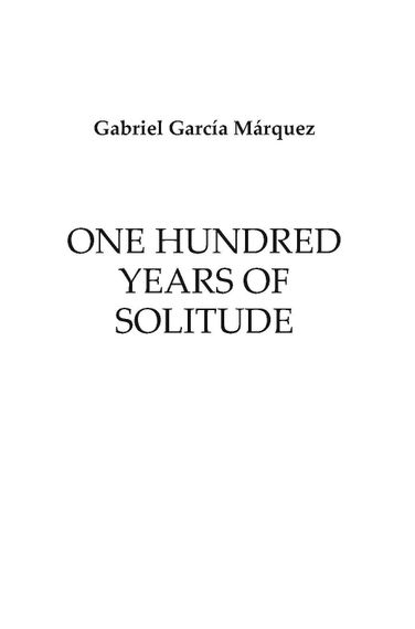 Yüz ilin tənhalığı