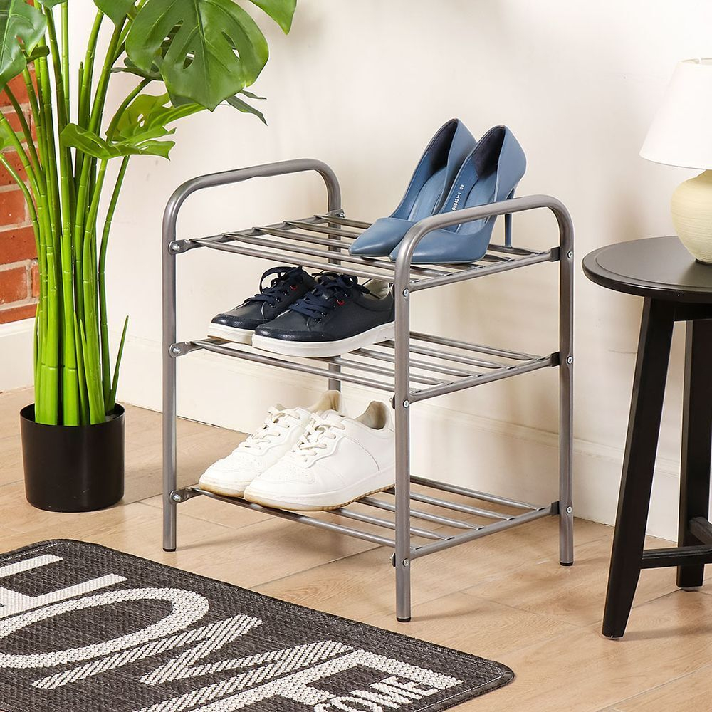 Полка для обуви, мет-л, 3 секц, 44х33х50 см, сер, Nika, ЭТК1/С