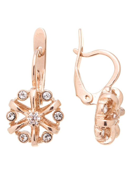 "Каяха" серьги в золотом покрытии из коллекции "Snow" от Jenavi  с английским замком