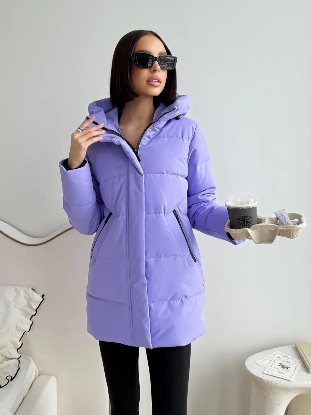 Куртка весенняя удлиненная с капюшоном