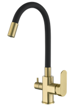 06127-S Смеситель для кухни с гиб. изл. и под. фильтра (Мат. Золото) GANZER (10/1шт)