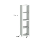 Стеллаж SPACEO KUB 4 секции36x139x31.5 см ЛДСП цвет белый