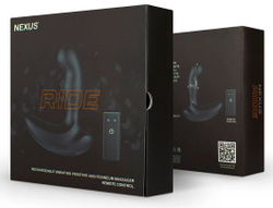 Черный вибромассажер простаты и промежности Nexus Ride - 14 см.