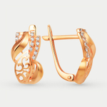 Серьги женские с фианитами из розового золота 585 пробы (арт. 40090400)