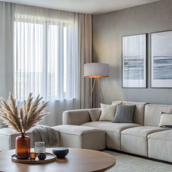 8075/1F NEOCLASSI LN25 368 золото/серый, металл/текстиль Торшер E27 1*60W 220V AVIOLA