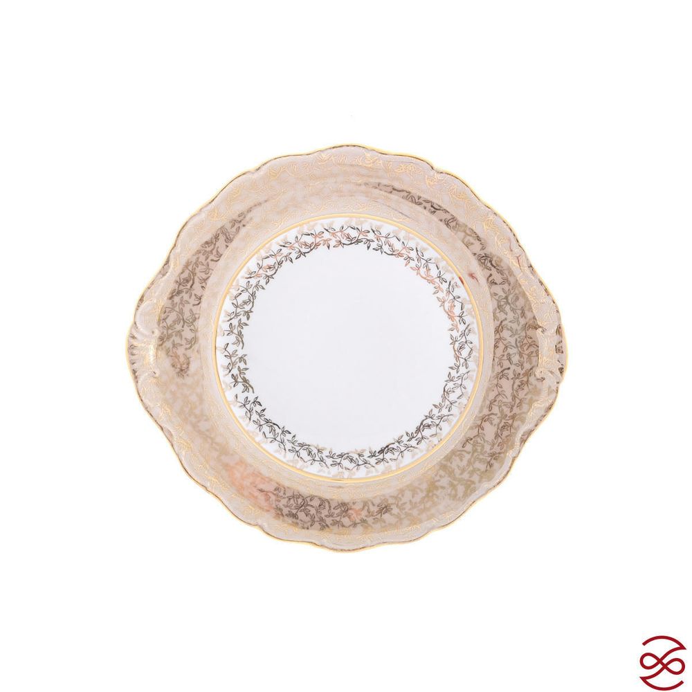 Блюдо круглое Queen's Crown Aristokrat Лист бежевый 27 см