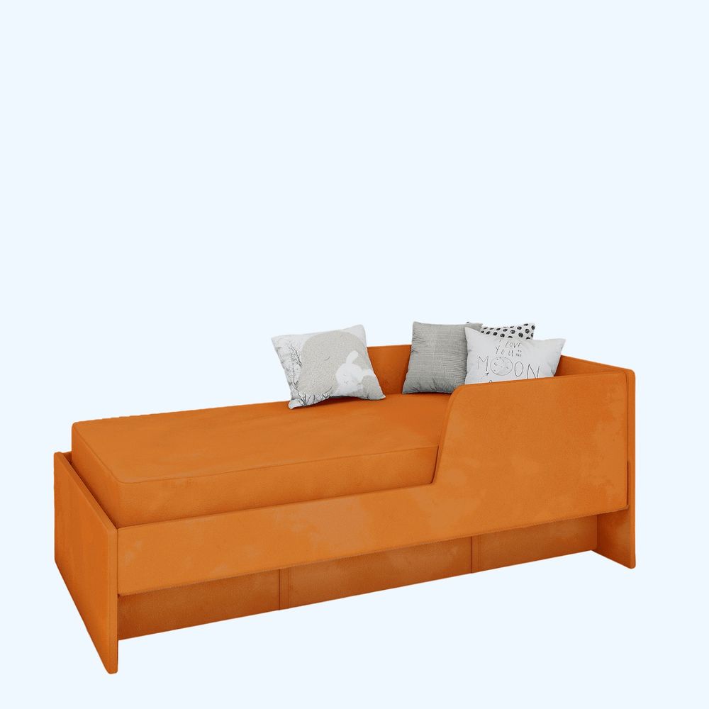 Кровать 160х80 с бортиком и велюровым наматрасником (терракот)