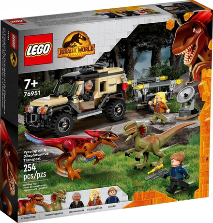 LEGO Jurassic World 76951 Транспортный пирораптор и дилофозавр