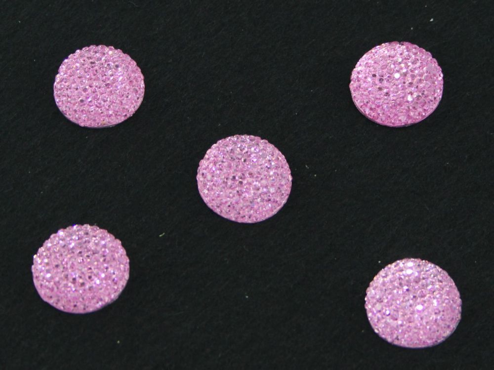 Кабошон круглый, акрил, блестящий, 18 мм, цвет №14 розовый (1уп=100шт)