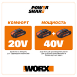 Кусторез аккумуляторный WORX WG284E.1