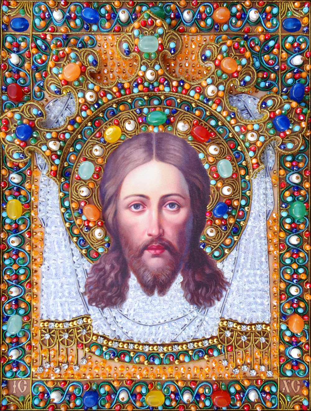 И-21б Набор для вышивания хрустальными камнями Господь Спас нерукотворный