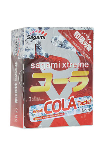 Ароматизированные презервативы Sagami Xtreme Cola №3 (3 шт) (Цвет: прозрачный)