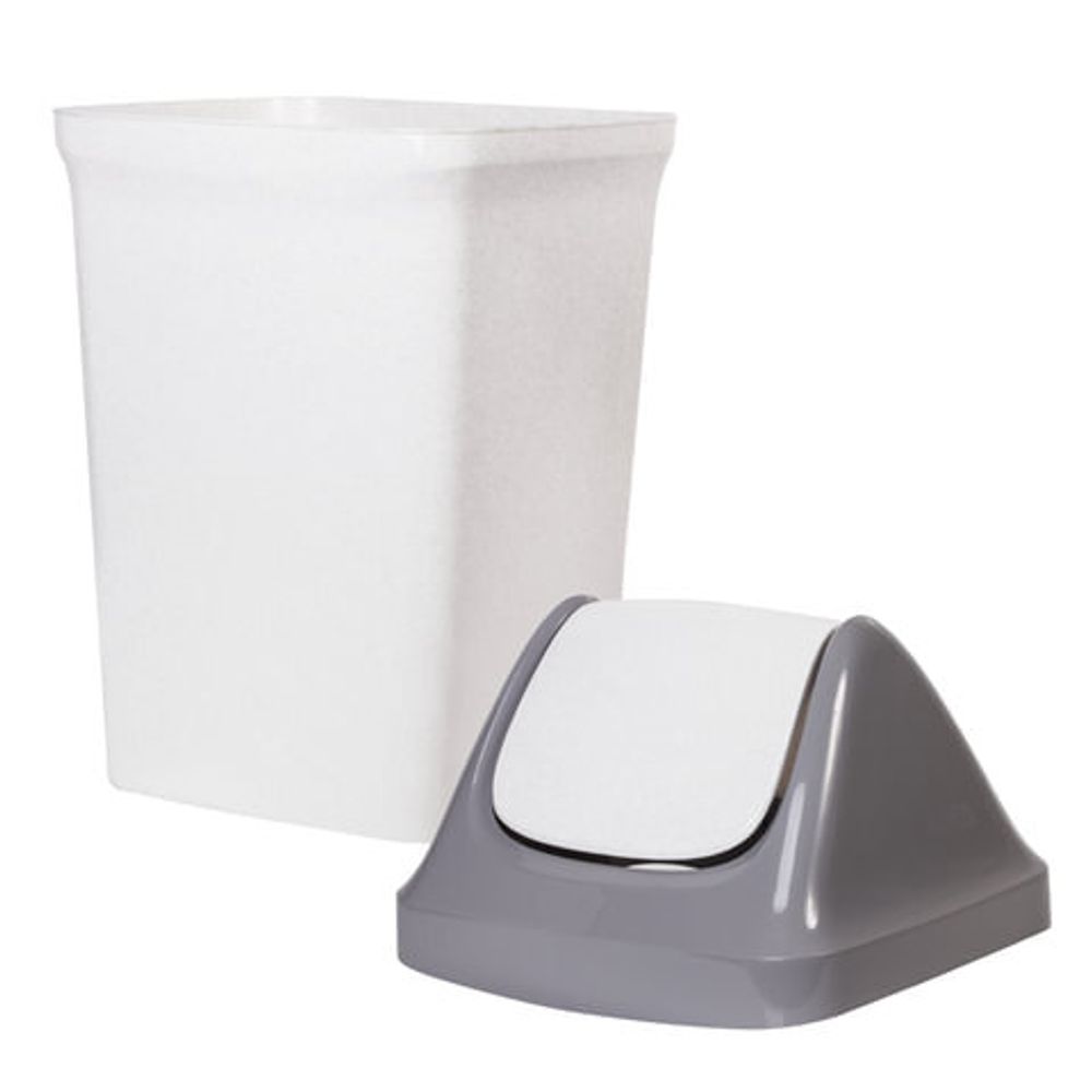 Ведро мусорное с КРЫШКОЙ (качающейся) 50 литров,"СВИНГ", 74х40х35 см, серое, IDEA, М 2464, М2464