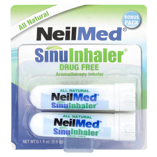 NeilMed, SinuInhaler®, ароматерапевтический ингалятор, 2 ингалятора, 2,6 г (0,1 жидк. Унции)