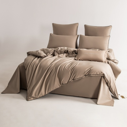 Комплект постельного белья на резинке Однотонный Сатин Элитный «Песчаная гладь»