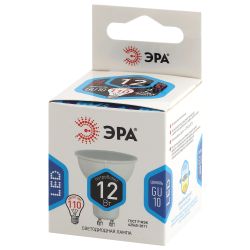 Лампа светодиодная ЭРА STD LED MR16-12W-840-GU10 12Вт софит нейтральный белый свет GU10 | Лампы cветодиодные Точечные (Софиты) (MR, PAR)