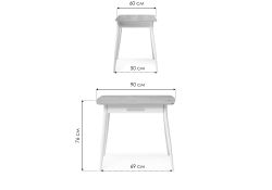 Стол Ревари 90х60х76 эврика / белый