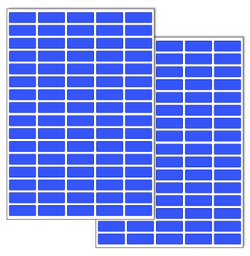 Светло-синие виниловые наклейки для маркировки Policomprint М8, 25х10 мм. 160 шт.