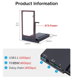 Внешний корпус для видеокарты Wikingoo EGPU + два кабеля Thunderbolt 4. + доп. питание Type-C