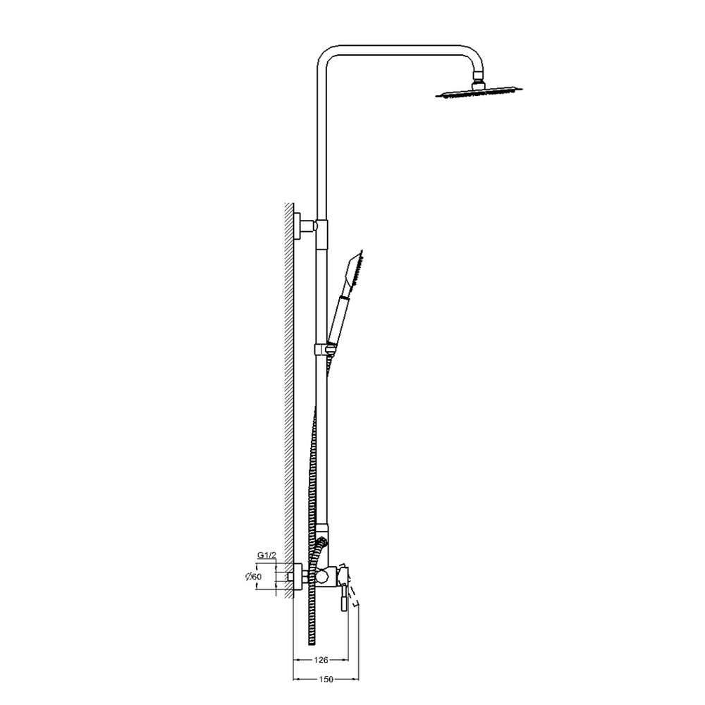 Смеситель с душевой стойкой SOLONE EZA16-A090