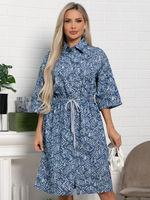 Платье хлопковое Стоун (синее) П15450-4М LT Collection