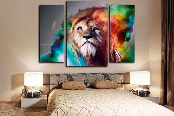 Модульная картина "Царь зверей"