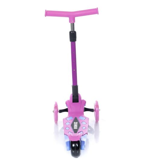 Самокат трехколесный со светящимися колесами Micar Zumba 2022 розовый