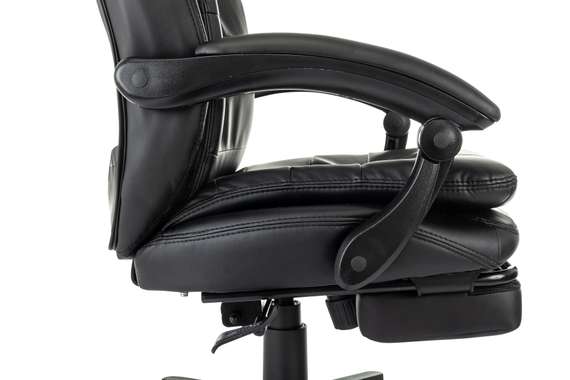 Кресло руководителя Бюрократ T-9950MSG-F черный эко.кожа крестов. пластик подст.для ног
