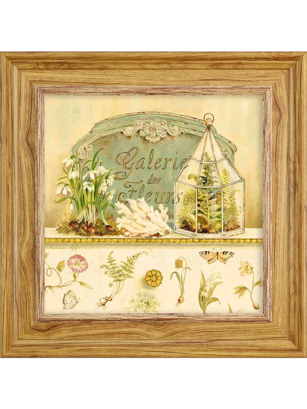 Картина настенная интерьерная в раме "под дерево" 26*26 см