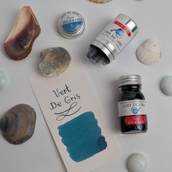 Чернила во флаконе Herbin 30 мл Vert de gris зелено-серые (13007T) 3