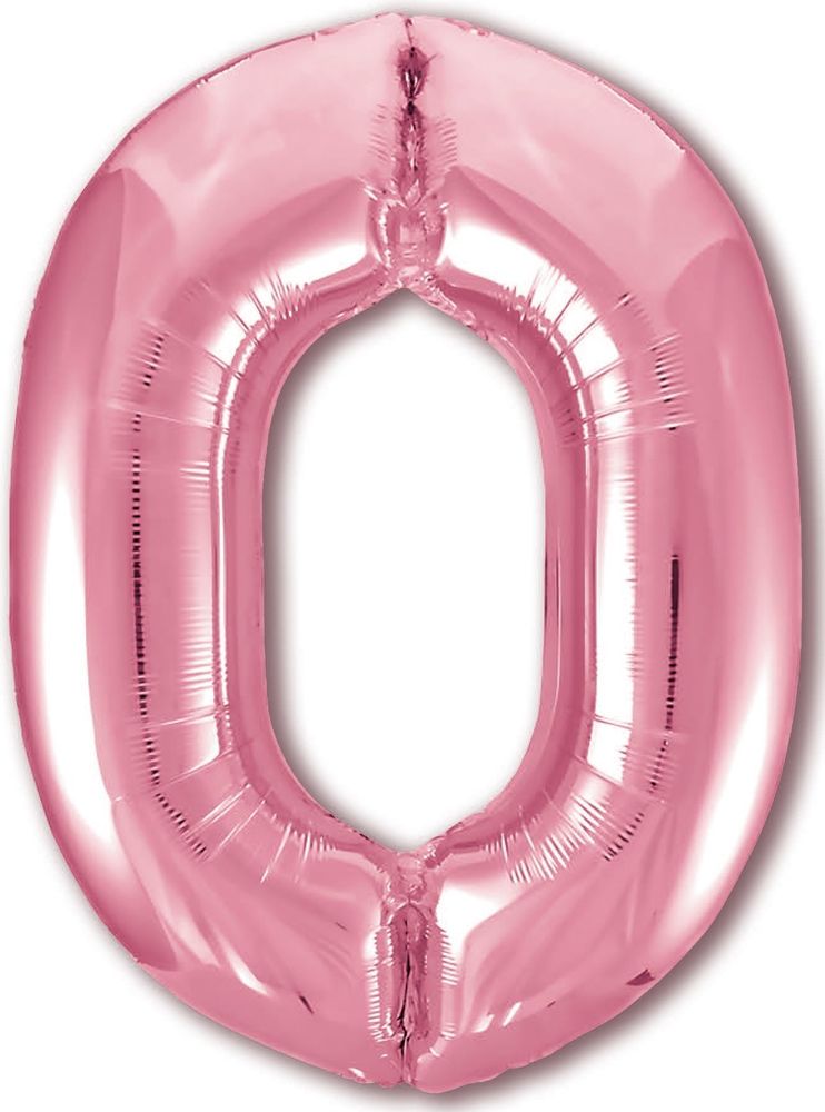 Agura 40"/102 см Цифра "0", фламинго розовый, 1 шт. (БГ-60)