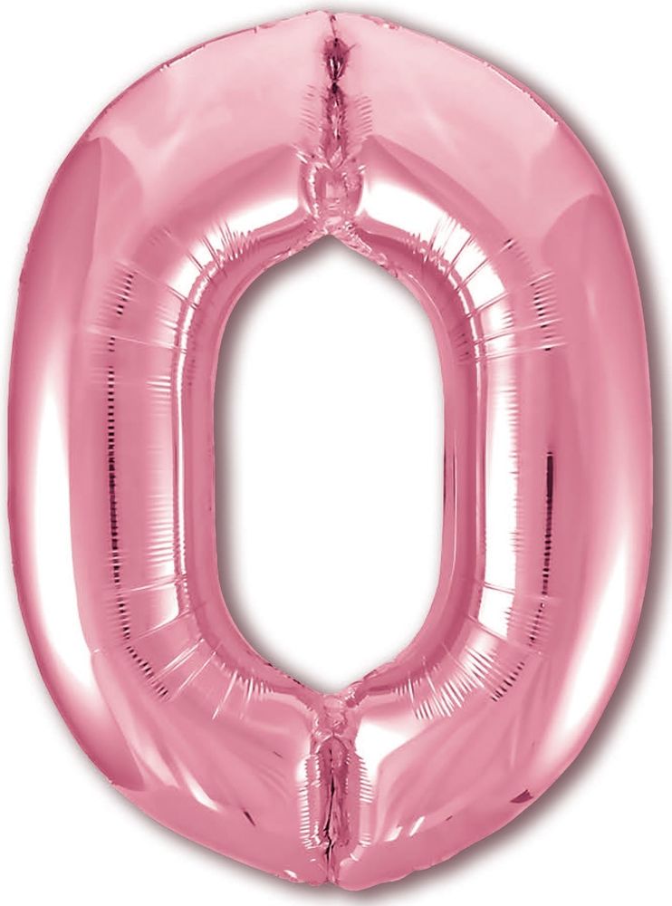 Agura Шар 40" / 102 см "Цифра 0" фламинго розовый (БГ-60)